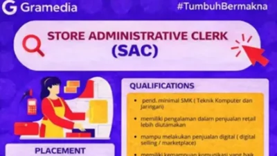 Lowongan Kerja Gramedia Padang, Store Administrative Clerk untuk Meningkatkan Operasional Toko.