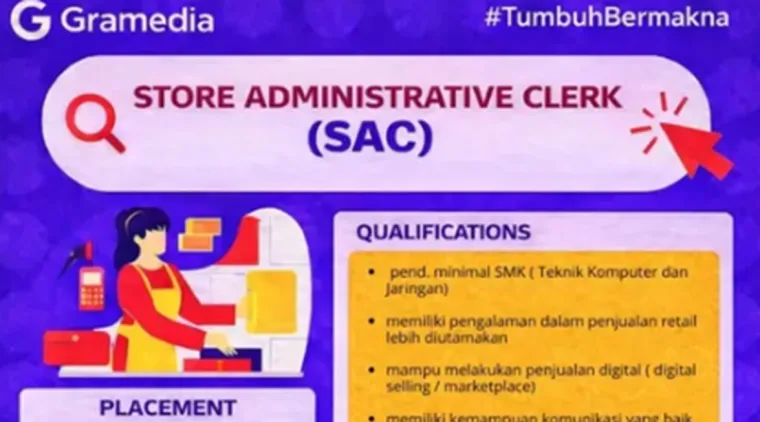 Lowongan Kerja Gramedia Padang, Store Administrative Clerk untuk Meningkatkan Operasional Toko.