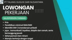 Lowongan Kerja Terbaru PT Talang Gugun Sari Nusantara untuk Lulusan SMA/SMK