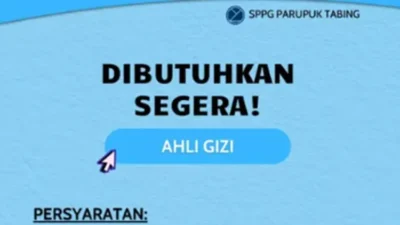 Dibuka Lowongan Ahli Gizi di SPPG Parupuk Tabing Kota Padang, Segera Daftar!
