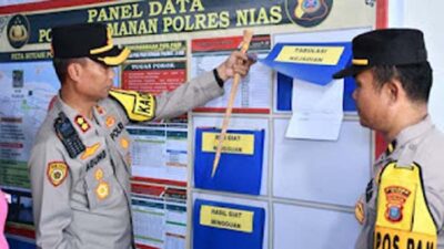Kapolres Nias Cek Kesiapan Pos Pengamanan Mudik.