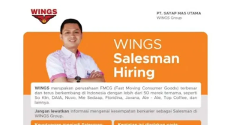 WINGS Group Membuka Lowongan Sales - Segera Daftar dan Kembangkan Karir Anda!