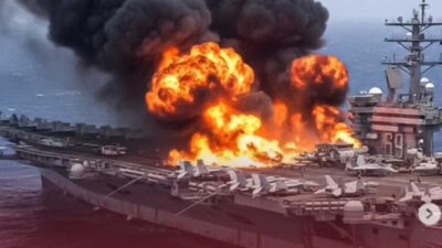 Kapal Induk AS Dihantam Rudal Iran