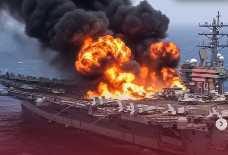 Kapal Induk AS Dihantam Rudal Iran