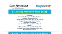 PT. Indofood CBP Buka Lowongan di Kota Padang, Posisi Cooking Activation Team & SPG/Helper Event.