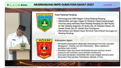 Benni Warlis Dorong Infrastruktur dan Pertanian di Forum Musrenbang Sumbar 2027.