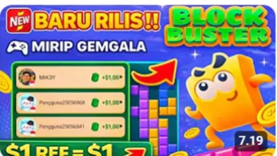 Aplikasi Block Buster Viral, Main Game Bisa Dapat Saldo hingga Ratusan Ribu.