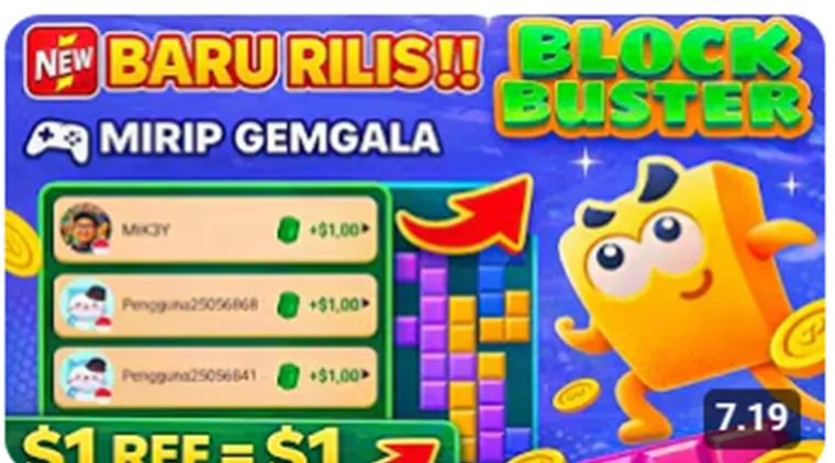 Aplikasi Block Buster Viral, Main Game Bisa Dapat Saldo hingga Ratusan Ribu.