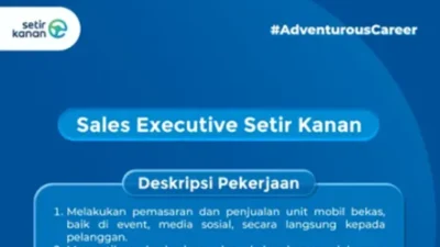 Astra Credit Companies (ACC) Buka Lowongan Sales Executive di Bukittinggi, Ini Syarat dan Cara Daftarnya.