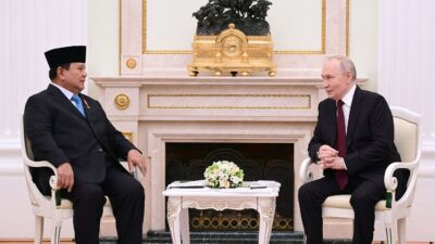 Presiden Prabowo Subianto dan Presiden Rusia Vladimir Putin.