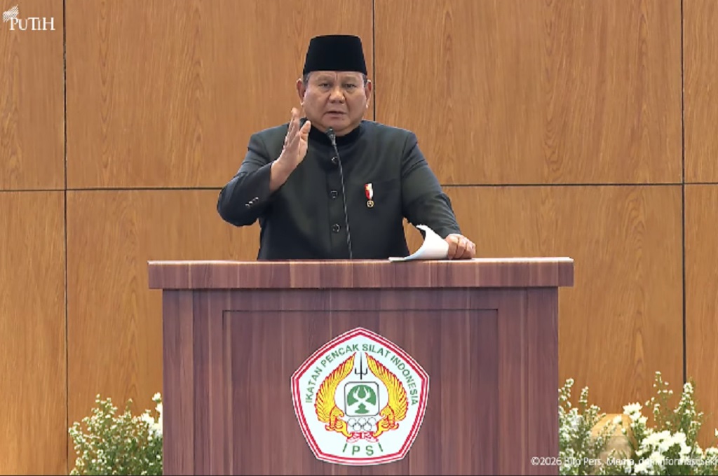 Presiden Prabowo Subianto menyampaikan permintaan maaf di Munas PB IPSI.