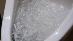 Sedang viral buang es batu ke toilet untuk bersih-bersih.