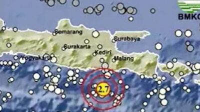 Gempa Magnitudo 2,7 Guncang Wilayah Tenggara Kabupaten Blitar, BMKG Catat Kedalaman 19 Km