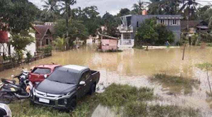 Kondisi banjir di Kendari, Sulawesi Tenggara.