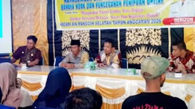 Nagari Air Manggis Selatan Gelar Sosialisasi Bahaya Hoaks dan Penipuan Online.