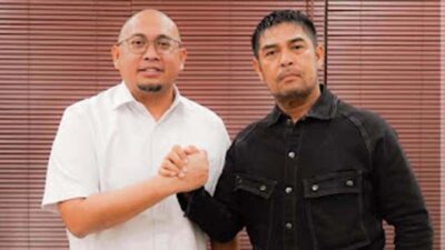Andre Rosiade dan Pelatih baru Semen Padang FC Nil Maizar.