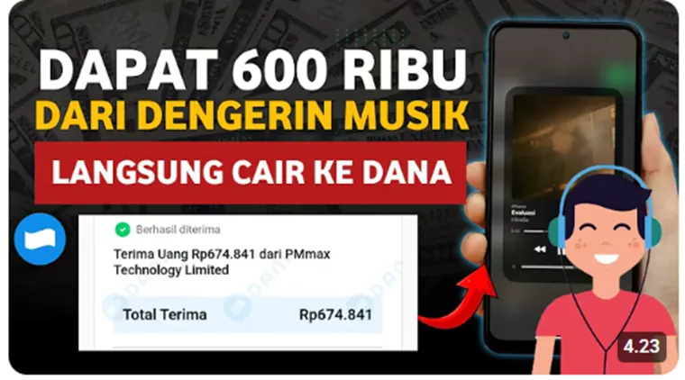 Dapatkan Uang Cuma dengan Dengerin Musik! Ini Cara Mudah Menghasilkan Cuan dari HP.