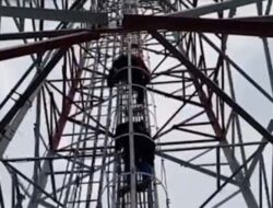 Istri Turut Membujuk Lewat HT, Pria yang Panjat Menara 52 Meter Akhirnya Turun Selamat