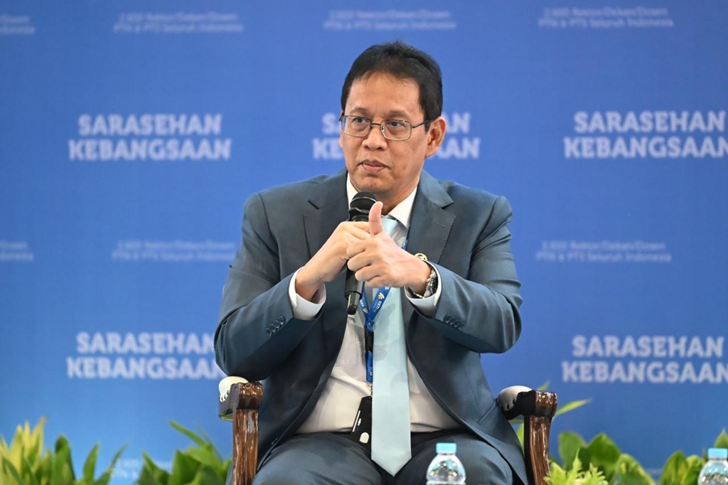 Menteri Keuangan Purbaya Yudhi Sadewa dalam acara Konvensi Sains, Teknologi, dan Industri (KSTI) Indonesia 2026 di Jakarta, Minggu (28/6/2026).
