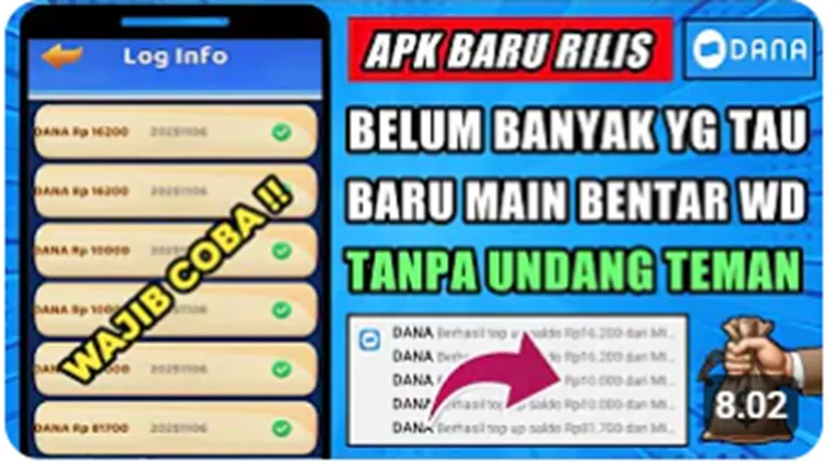 Aplikasi Penghasil Saldo DANA Gratis Tanpa Undang Teman, Cukup Modal Kuota Internet.