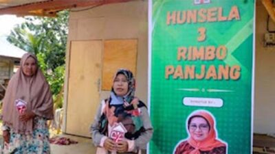 Penyintas banjir bandang kini menempati hunian sementara di kawasan Rimbo Panjang.