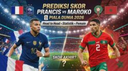 Prancis vs Maroko pada perempat final Piala Dunia 2026.