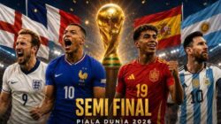 Prancis vs Spanyol, Inggris vs Argentina, Semifinal Piala Dunia 2026.(dok.media.alkhairaat.id)