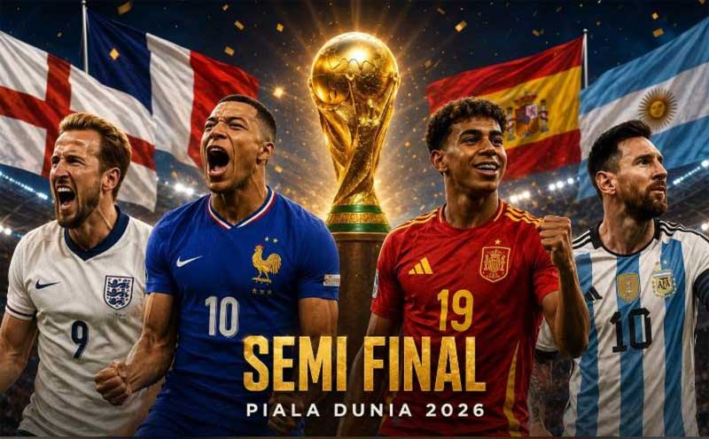 Prancis vs Spanyol, Inggris vs Argentina, Semifinal Piala Dunia 2026.(dok.media.alkhairaat.id)