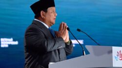 Presiden Prabowo Subianto saat berpidato dalam Eastern Economic Forum (EEF) ke-11 di Vladivostok, Rusia, Kamis (3/9/2026).