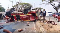 Kecelakaan maut menimpa mobil damkar yang terguling