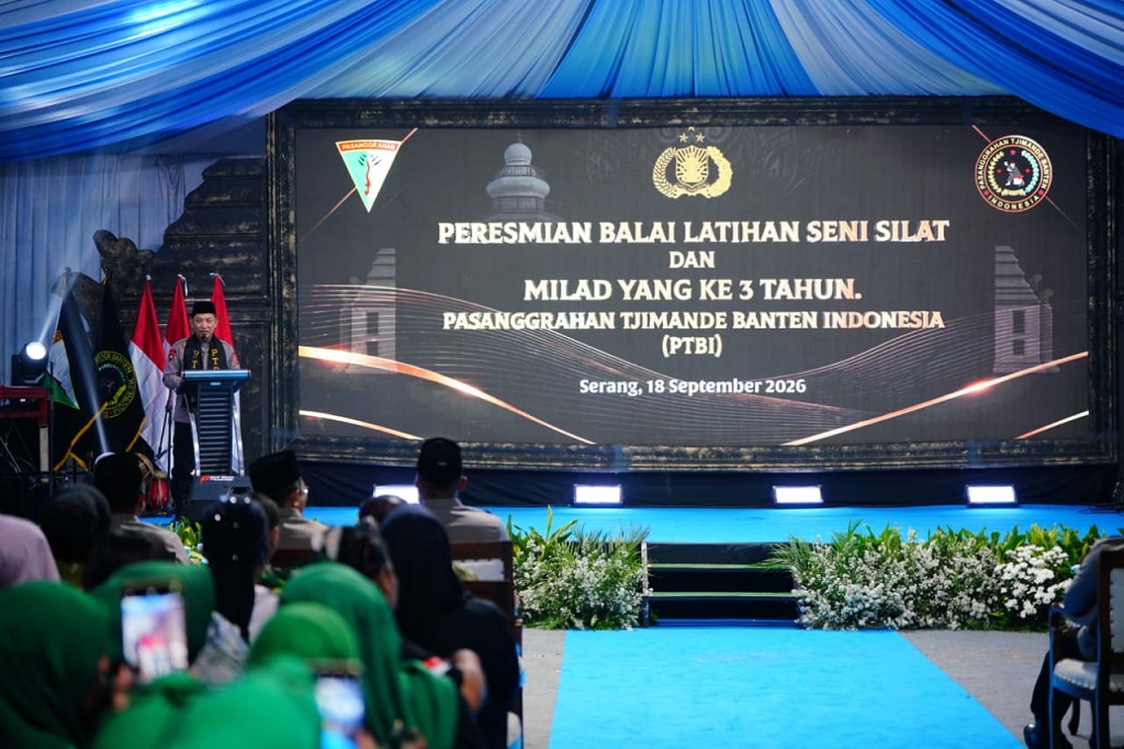 Kapolri Jenderal Listyo Sigit Prabowo dalam Peresmian Balai Latihan Seni Silat sekaligus Milad ke-3 Pesanggrahan Tjimande Banten Indonesia (PTBI), Jumat (18/9/2026).