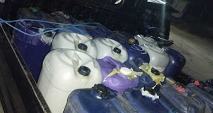 Polisi mengamankan 875 liter BBM subsidi jenis Solar.