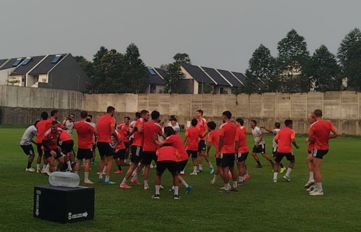 Persija Jakarta menggelar latihan dengan suasana positif jelang menghadapi Persita Tangerang.