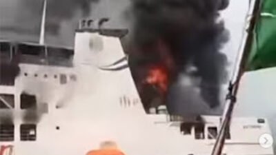 KMP Batu Mandi Terbakar di Perairan Merak, Seluruh Penumpang Berhasil Dievakuasi
